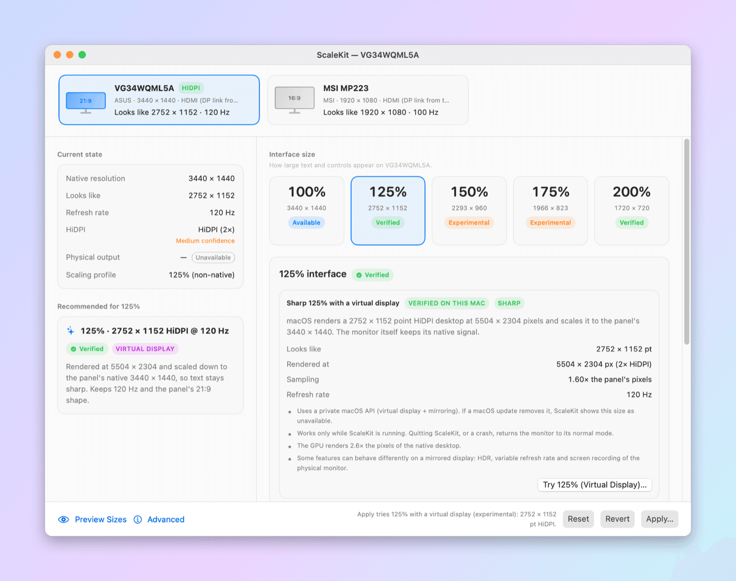 ScaleKit main window in the light theme